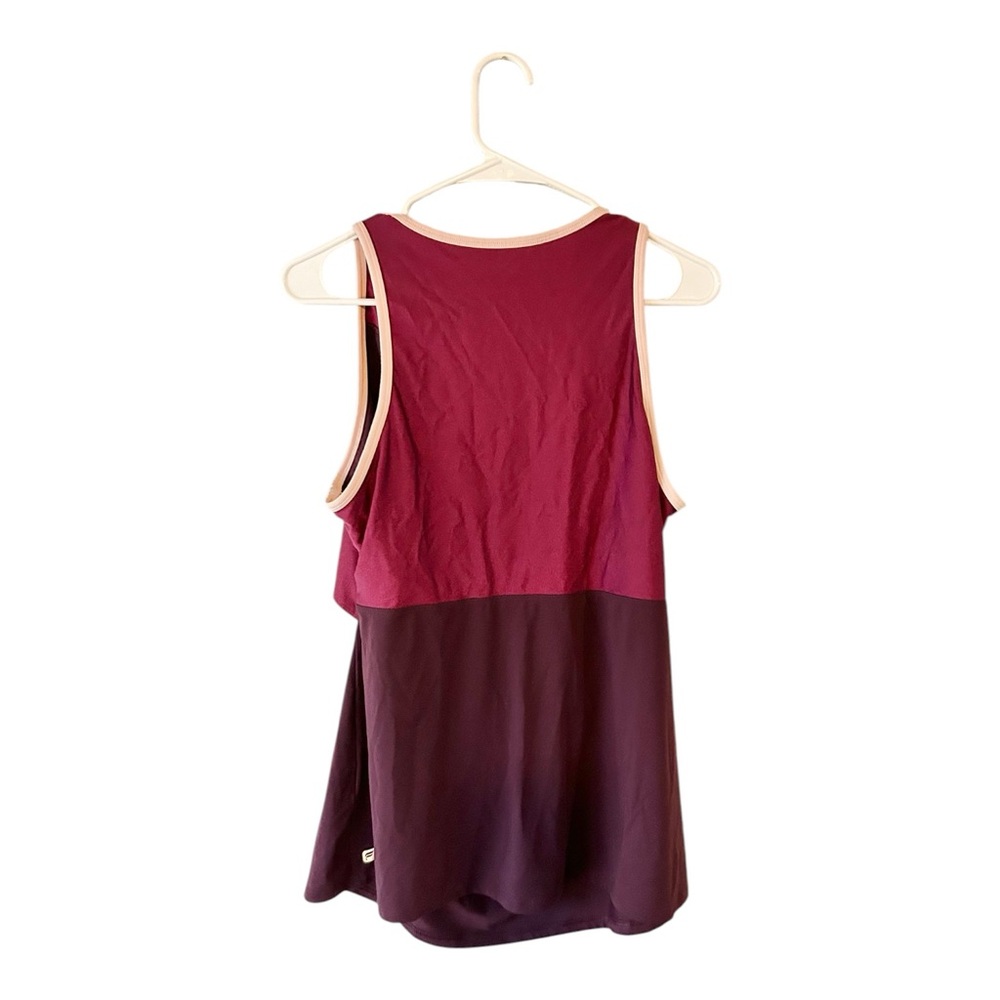 Fabletics‎ Luana Performance Tank Top with Shelf Bra - Maroon Colorblock - Picture 4 of 7